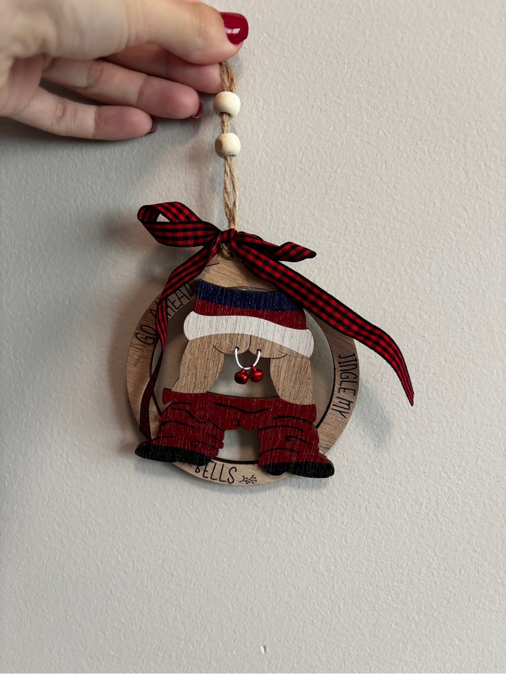 Wooden Christmas ornament with Santa Claus design